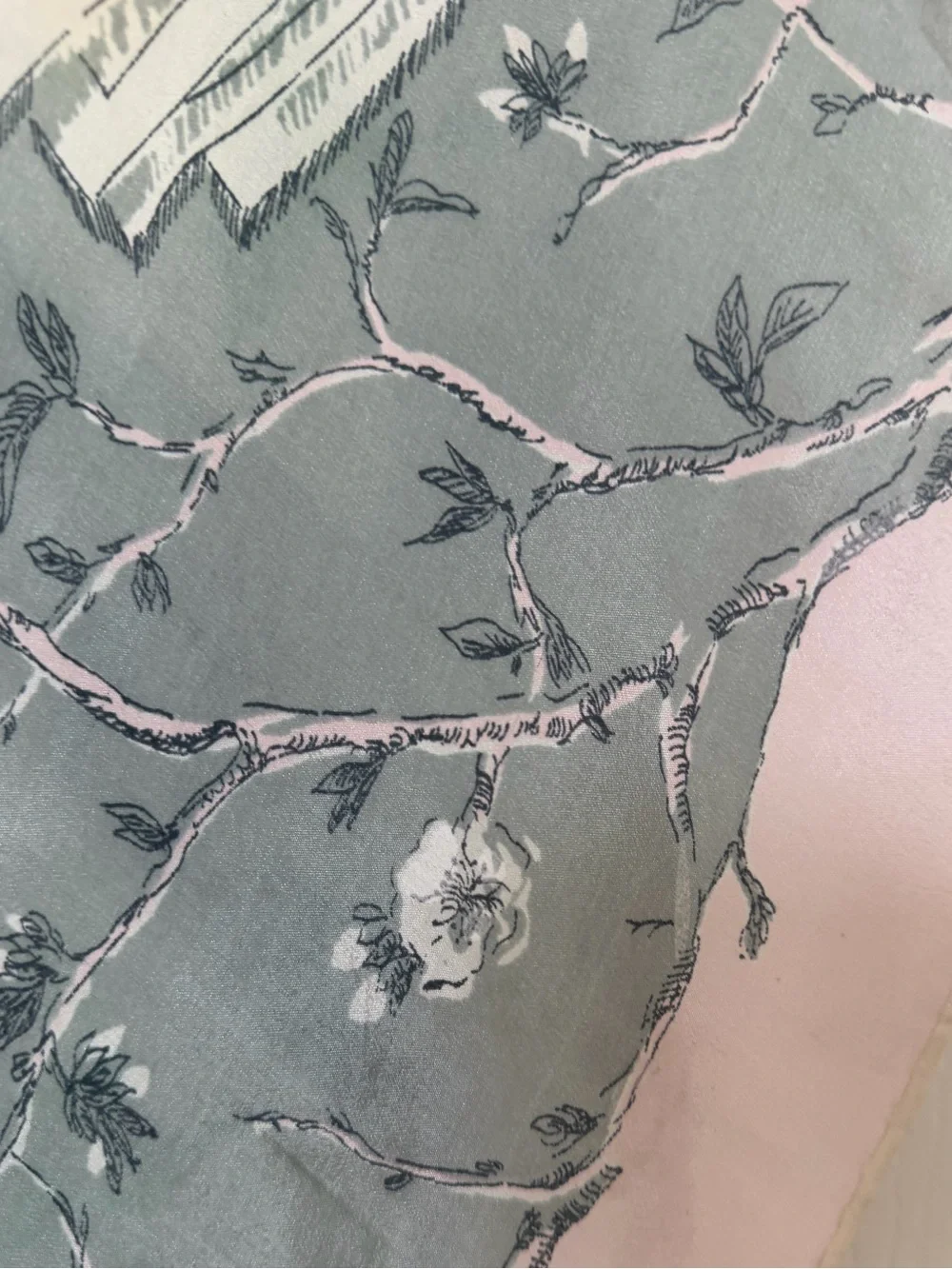 Longchamp silk scarf, “Laurel In The Vegetable Garden
